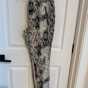 Zara satin Snakeskin Print Pants - cropped